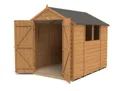 Forest Garden 8x6 Apex Dip treated Overlap Wooden Shed with floor (Base included)