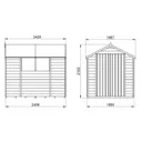 Forest Garden 8x6 Apex Pressure treated Overlap Wooden Shed with floor
