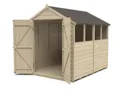 Forest Garden 8x6 Apex Pressure treated Overlap Wooden Shed with floor