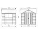 Forest Garden 7x7 Apex Pressure treated Overlap Natural Timber Wooden Shed with floor - Assembly service included
