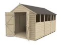 Forest Garden 12x8 Apex Pressure treated Overlap Natural Timber Wooden Shed with floor