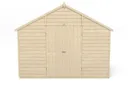Forest Garden 10x15 Apex Pressure treated Overlap Natural Timber Wooden Shed with floor