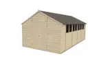 Forest Garden 10x20 Apex Pressure treated Overlap Natural Timber Wooden Shed with floor - Assembly service included