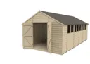 Forest Garden 10x20 Apex Pressure treated Overlap Natural Timber Wooden Shed with floor - Assembly service included