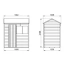 Forest Garden 6x4 Reverse apex Dip treated Overlap Wooden Shed with floor