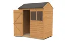 Forest Garden 6x4 Reverse apex Dip treated Overlap Wooden Shed with floor (Base included) - Assembly service included