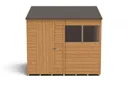 Forest Garden 8x6 Reverse apex Dip treated Overlap Wooden Shed with floor (Base included) - Assembly service included