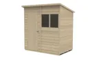 Forest Garden 6x4 Pent Pressure treated Overlap Wooden Shed with floor