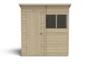 Forest Garden 6x4 Pent Pressure treated Overlap Wooden Shed with floor