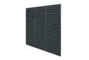 Forest Contemporary Double Slatted Fence Panel 1.8m x 1.8m Treated Anthracite Grey (Pack of 3)
