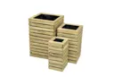 Forest Contemporary Slatted Planters - Treated Timber (Set of 3)