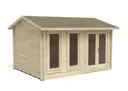 Forest Chiltern Apex Roof Single Glazed Log Cabin (24kg Felt, no Underlay ) 4.0m x 3.0m Natural Timber