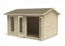 Forest Chiltern Apex Roof Double Glazed Log Cabin (Felt Shingles & Underlay) 4.0m x 3.0m Natural Timber