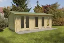 Forest Blakedown Apex Roof Double Glazed Log Cabin (24kg Polyester Felt, no Underlay ) 6.0m x 4.0m Natural Timber