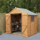 Forest Garden Delamere 7x5 Apex Dip treated Shiplap Golden Brown Shed with floor