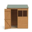 Forest Garden Delamere Range 6x4 Reverse apex Dip treated Shiplap Golden Brown Shed with floor
