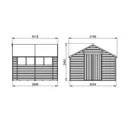 Forest Garden Delamere Range 10x10 Apex Dip treated Shiplap Golden Brown Shed with floor