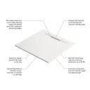Mira Flight Level Square Shower Tray - 900 x 900mm with Waste