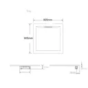 Mira Flight Level Square Shower Tray Slate Effect - 900 x 900mm with Waste