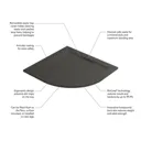 Mira Flight Level Quadrant Shower Tray Slate Effect - 900 x 900mm with Waste