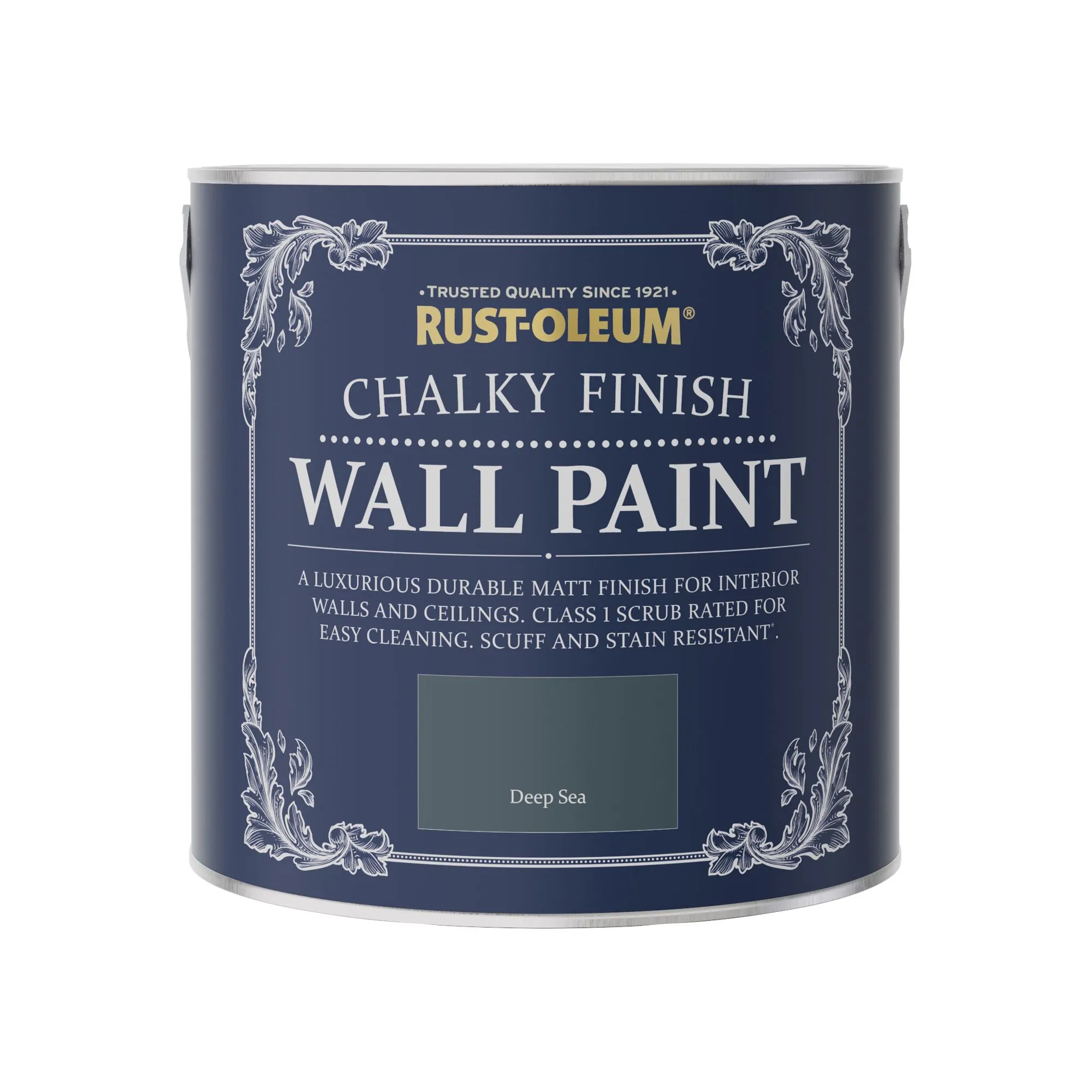 Rust-Oleum Chalky Finish Wall Deep sea Flat matt Emulsion paint, 2.5L
