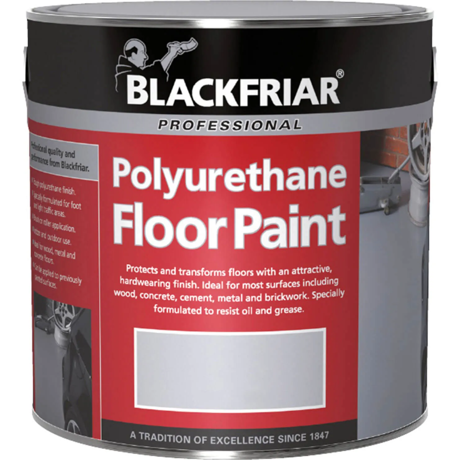 Blackfriar Professional Polyurethane Floor Paint - Tile Red, 500ml