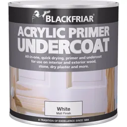 Blackfriar Quick Drying Acrylic Primer Undercoat - White, 250ml