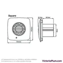Xpelair simply silent standard bathroom square extractor fan