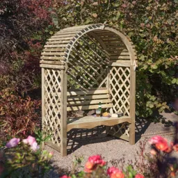 Rowlinson Victoria Traditional Arbour 1990 x 1340 x 800mm  Natural Timber Finish