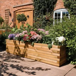 Rowlinson Patio Planter 370 x 1800 x 400mm  Natural Timber