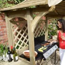 Rowlinson Party Arbour 2400 x 1810 x 1290mm  Natural Timber Finish
