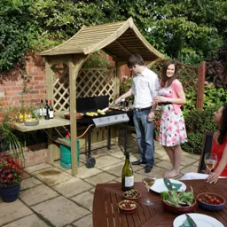 Rowlinson Party Arbour 2400 x 1810 x 1290mm  Natural Timber Finish