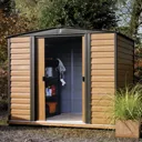 Arrow Woodvale 8x6 Apex Coffee Metal Shed with floor