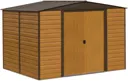 Arrow Woodvale 10x6 Apex Coffee Metal Shed with floor