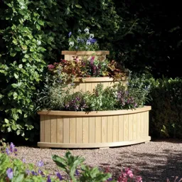 Rowlinson Marberry Cascade Planter 900 x 850 x 850mm  Natural Timber
