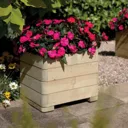 Rowlinson Marberry Square Planter 390 x 500 x 500mm  Natural Timber