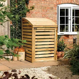Rowlinson Single Bin Store 1300 x 800 x 820mm  Natural Timber Finish