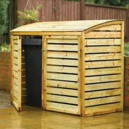 Rowlinson Double Bin Store 1300 x 1560 x 820mm  Natural Timber Finish