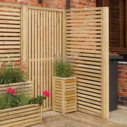 Rowlinson Garden Creations Horizontal Screens 1800 x 900 x 45mm Natural Timber Finish  (Pack of 2)