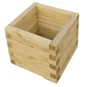 Rowlinson Square Patio Planter 370 x 400 x 400mm  Natural Timber