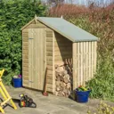 Rowlinson Oxford Shiplap Shed with Lean-to 4x3  Natural Timber Finish