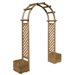 Rowlinson Round top Softwood Arch with Planters