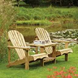 Rowlinson Adirondack Softwood Companion Seat   Natural Timber