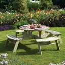 Rowlinson Round Picnic Table   Natural Timber