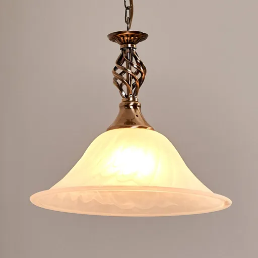 Antique brass hanging light Cameroon, one-bulb