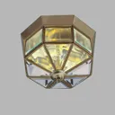 Flush Klassik ceiling lamp antique brass octagonal