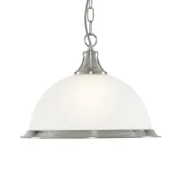 American Diner hanging lamp satin silver one-bulb