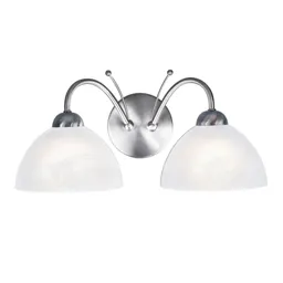 Milanese wall light, two-bulb, silver