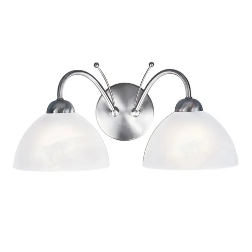 Milanese wall light, two-bulb, silver