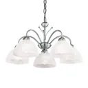 Chrome-coloured Milanese pendant lamp, 5-bulb